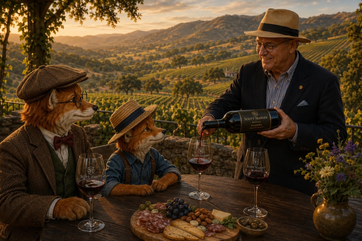 Scott Harvey explains how the growing season shaped his Reserve Barbera while pouring wine.