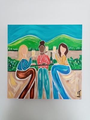 women enjoying wine together