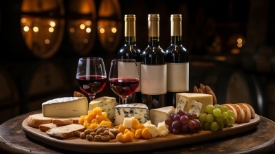 Wine and cheese - AI generated