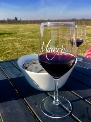 glass of Maréchal Vineyards wine