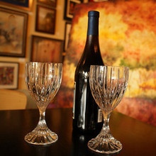 bottle of wine and crystal wine glasses