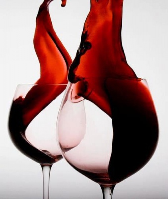 wine dancing and swirling in the glass